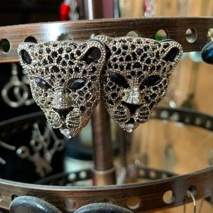 Leopard Face Earrings